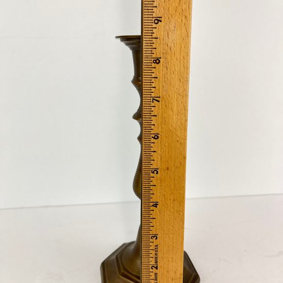 Vintage Single 8.5" Solid Brass Candlestick Holder - Picture 6 of 6